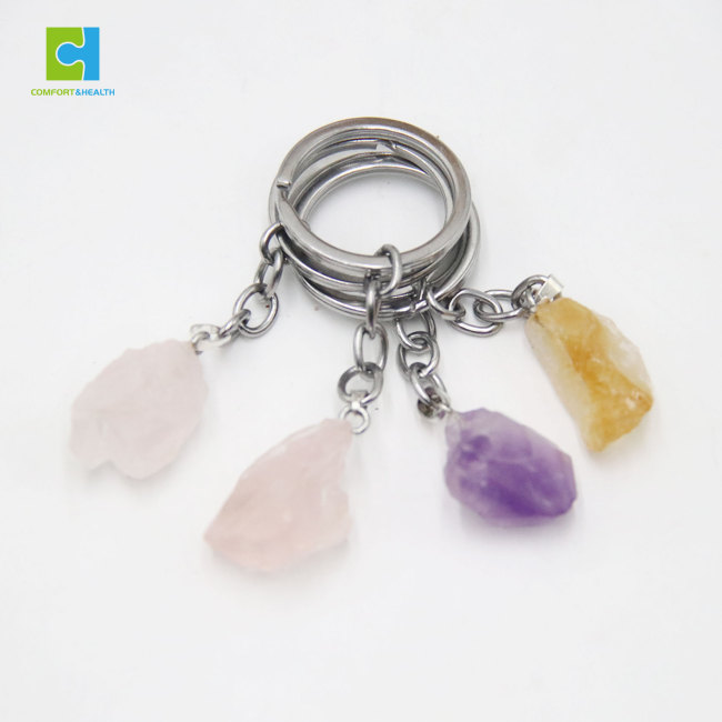 C&H New Arrival Design Crystal Stone Keychain Natural Stone Tassel Keychain for Bag