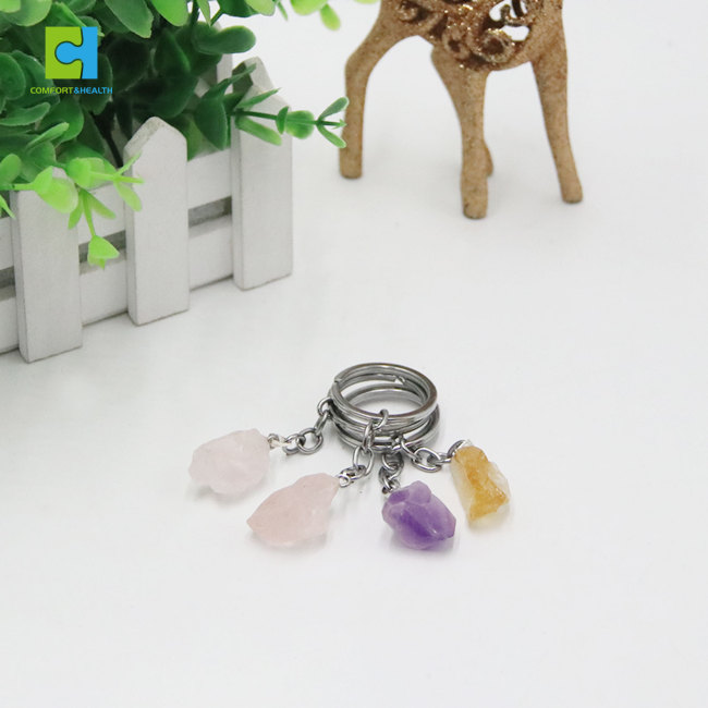 C&H New Arrival Design Crystal Stone Keychain Natural Stone Tassel Keychain for Bag