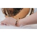 C&H 18k Gold Plated Link Chain Crystal Beaded DIY Pyramid Style Letterpress Printing Double Layered Bracelet