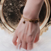 C&H 18k Gold Plated Link Chain Crystal Beaded DIY Pyramid Style Letterpress Printing Double Layered Bracelet