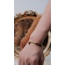 C&H 18k Gold Plated Link Chain Crystal Beaded DIY Pyramid Style Letterpress Printing Double Layered Bracelet