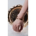 C&H 18k Gold Plated Link Chain Crystal Beaded DIY Pyramid Style Letterpress Printing Double Layered Bracelet