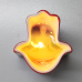 C&H Creative Tabletop Decor Candle Container Matte Unique Rainbow Color Fatima Hand Shape Candle