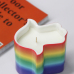 C&H Creative Tabletop Decor Candle Container Matte Unique Rainbow Color Fatima Hand Shape Candle