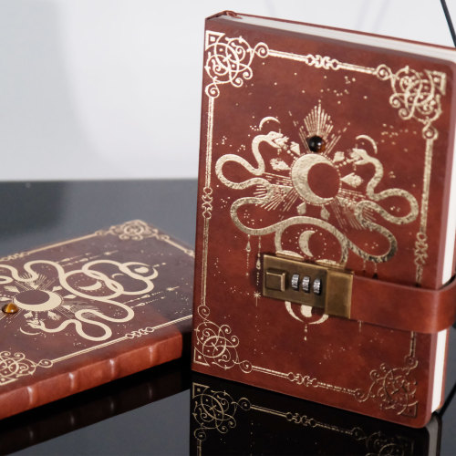 C&H Retro Password Lock Journal Premium Thick Paper Faux Leather Classic Writing Notebook