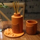 C&H High Quality Customized Logo Design Embossed Desert Building Empty Cement Candle Jar Set
