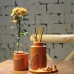 C&H High Quality Customized Logo Design Embossed Desert Building Empty Cement Candle Jar Set