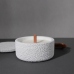 C&H Custom Size  Air Rough Surface Cement Vessel Hand Poured Wooden Wick Scented Concrete Candles With Lid