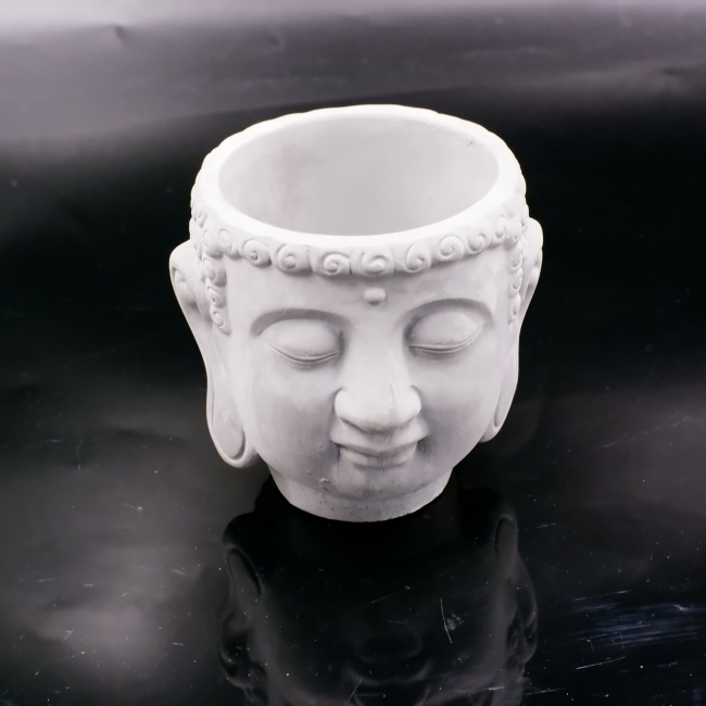 CHHC Custom Cement Buddha Head Candle Jar with Lid Unique Aromatherapy Container with Personalized Logo for Home Decor Gift