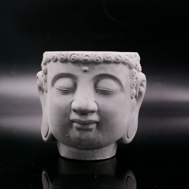 CHHC Custom Cement Buddha Head Candle Jar with Lid Unique Aromatherapy Container with Personalized Logo for Home Decor Gift