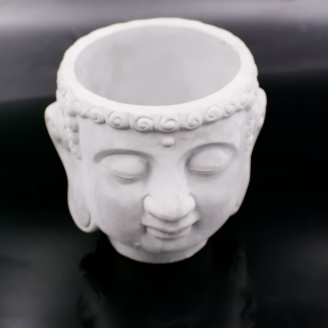CHHC Custom Cement Buddha Head Candle Jar with Lid Unique Aromatherapy Container with Personalized Logo for Home Decor Gift