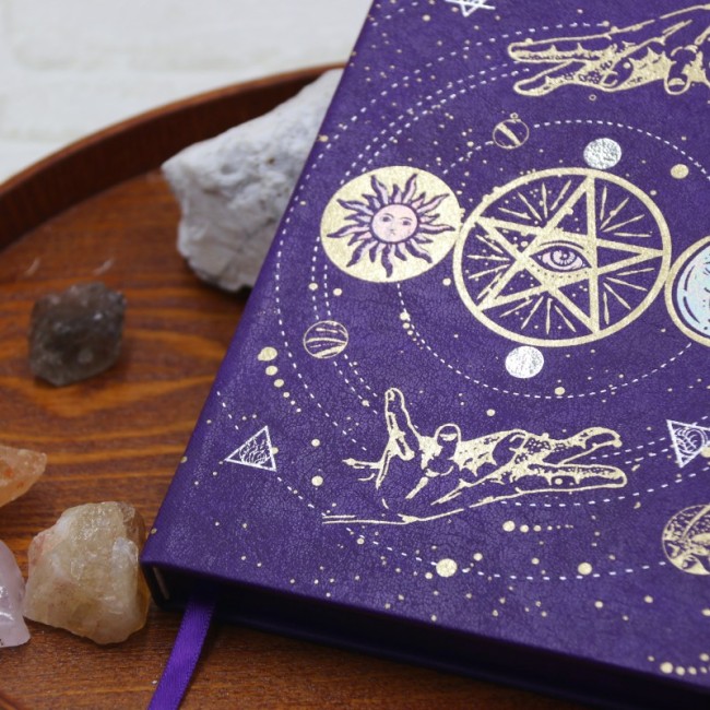 C&H Customized Logo A5 Eco-Friendly Constellation Hardcover Diary Journal Infused Fancy Celestial Pattern Paper Cover