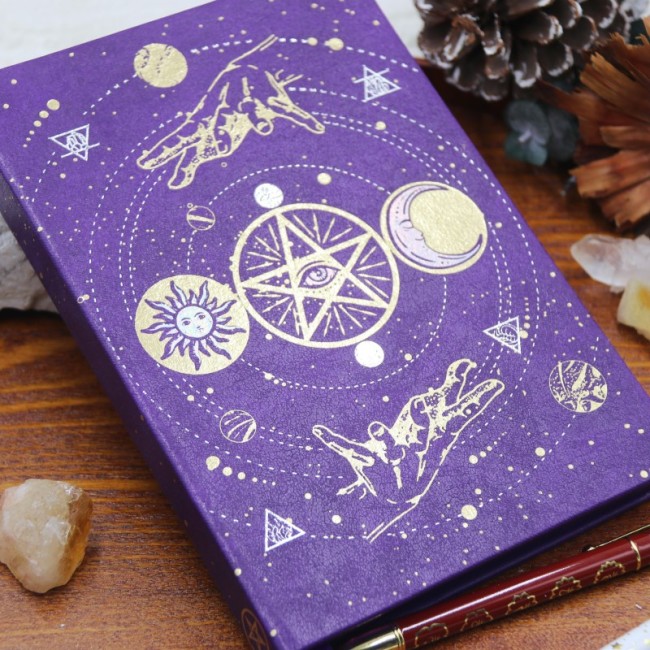 C&H Customized Logo A5 Eco-Friendly Constellation Hardcover Diary Journal Infused Fancy Celestial Pattern Paper Cover