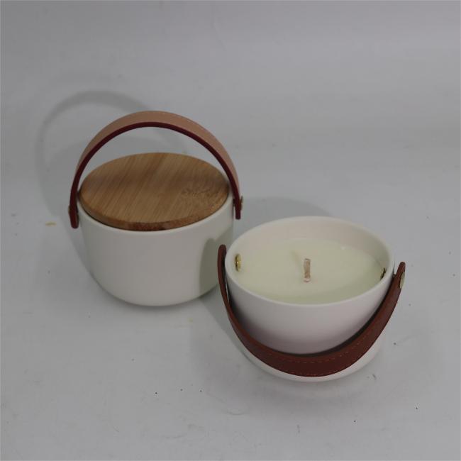 C&H Unique Design Custom Soy Wax Scented Candle White Ceramic Home Decor Diwali Beeswax Bougies Kerzen with Private Label