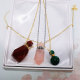 C&H Luxury Crystal Essential Oil Bottle Necklace Multi Color Crystal Bottle Shape Pendant Necklace