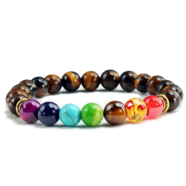 C&H Customized Design Handmade String Natural Stone Beaded Bracelet Elastic Beads Crystal Stone Bracelet