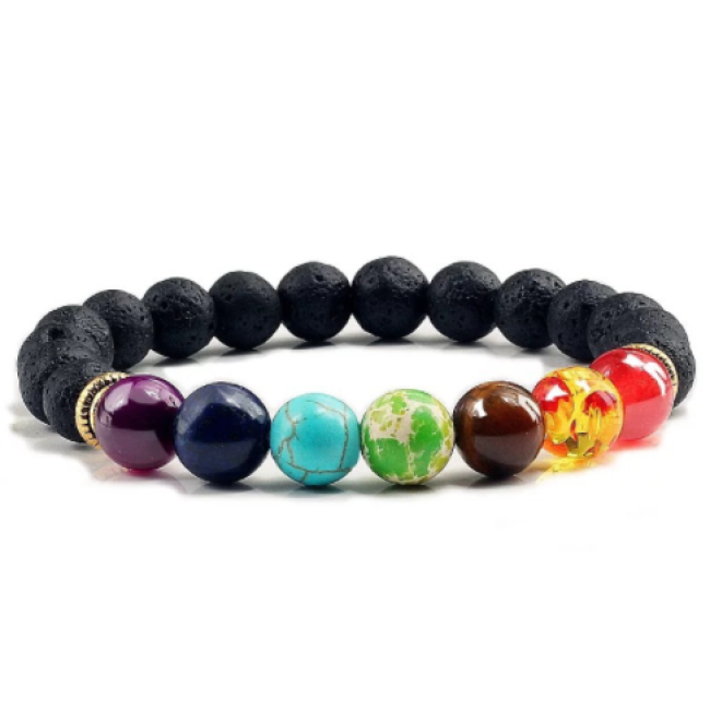 C&H Customized Design Handmade String Natural Stone Beaded Bracelet Elastic Beads Crystal Stone Bracelet