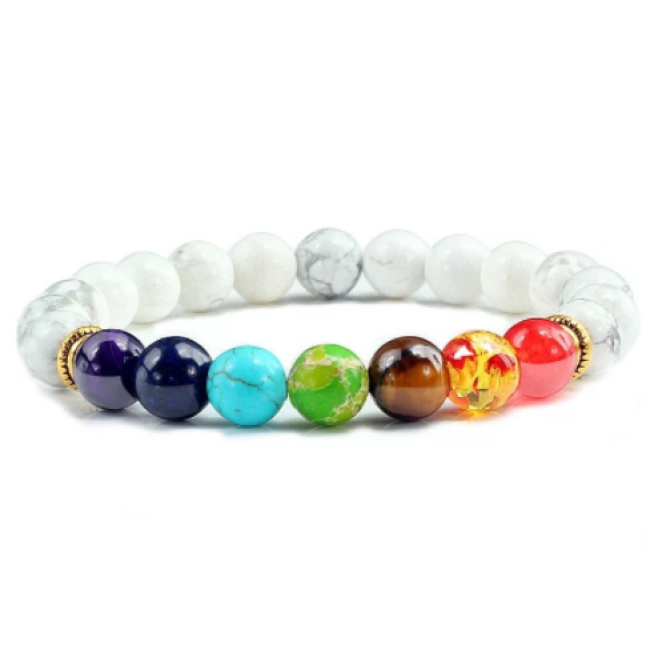 C&H Customized Design Handmade String Natural Stone Beaded Bracelet Elastic Beads Crystal Stone Bracelet