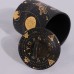 C&H Mystery Design Home Decor 12 Zodiac Candle Vessel Empty Black Star Coin Ceramic Candle Jar with Lid for Gift