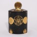 C&H Mystery Design Home Decor 12 Zodiac Candle Vessel Empty Black Star Coin Ceramic Candle Jar with Lid for Gift