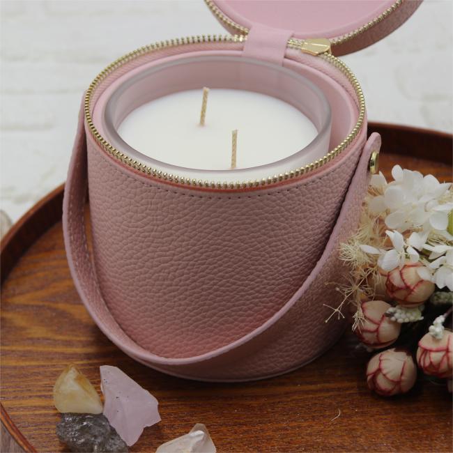 C&H Home Decoration Round Glass Bottle Candle Customized Logo Soy Wax Candle Jar for Gift