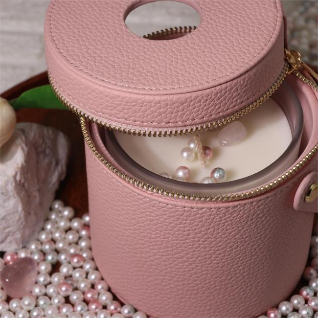 C&H Home Decoration Round Glass Bottle Candle Customized Logo Soy Wax Candle Jar for Gift