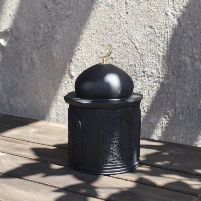 C&H Wholesale Engrave Moon Empty Cement Candle Jars Concrete Round Candle Jars With Lid