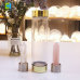 C&H Customized Infuser Water Bottle Glass Drinking Bottle with Healing Crystals Stainless Steel Bamboo Lid Glass Water Bottle