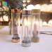 C&H Customized Infuser Water Bottle Glass Drinking Bottle with Healing Crystals Stainless Steel Bamboo Lid Glass Water Bottle