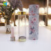 C&H Customized Infuser Water Bottle Glass Drinking Bottle with Healing Crystals Stainless Steel Bamboo Lid Glass Water Bottle