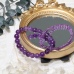 C&H Customized Amethyst Beaded Charm Bracelet 4mm 6mm Round Beads Natural Stone Moon Charm Bracelet Set