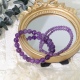 C&H Customized Amethyst Beaded Charm Bracelet 4mm 6mm Round Beads Natural Stone Moon Charm Bracelet Set