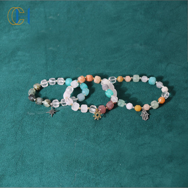 C&H Beast Gift Crystal Beaded Bracelet Customized Moon Star Charm Jade Crystal Beads Bracelets