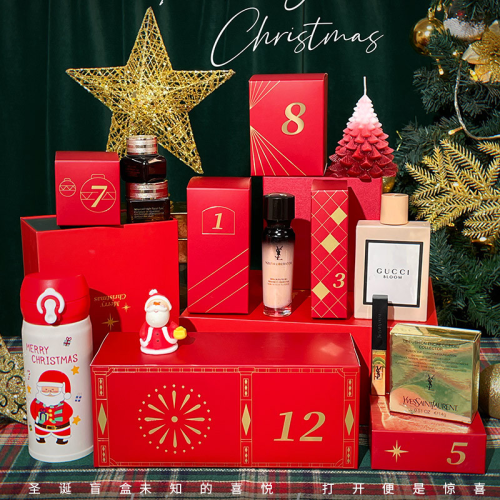 CHHC 2024 Luxury Christmas Calendar Gift Box with 24 Storage Drawers Countdown to Christmas Hot Gift Decoration Advent Calendar