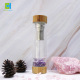 C&H Custom Logo Two Openings Gem Crystal Gemstone Bamboo Quartz Water Bottle With Natural Crystal Stone