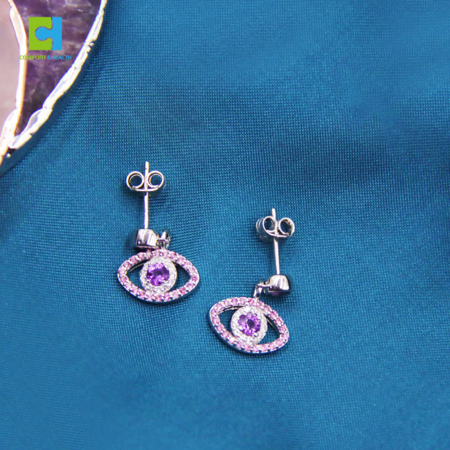 C&H Customized Design CZ Natural Stone Bangle High Quality Evil Eye Crystal Bangle