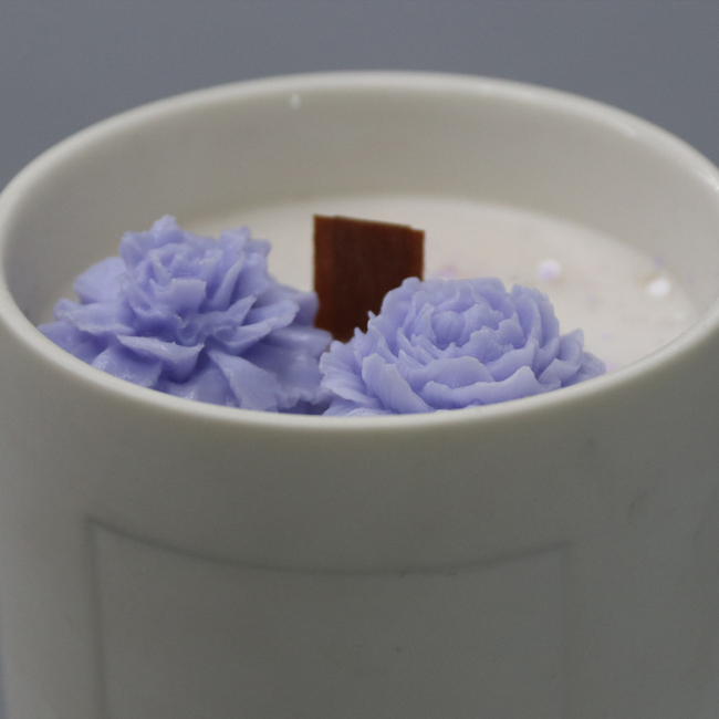 C&H Customized Logo Ceramic Soy Wax Candle Jar Crystal Flower Scented Wax Candle Home Deco