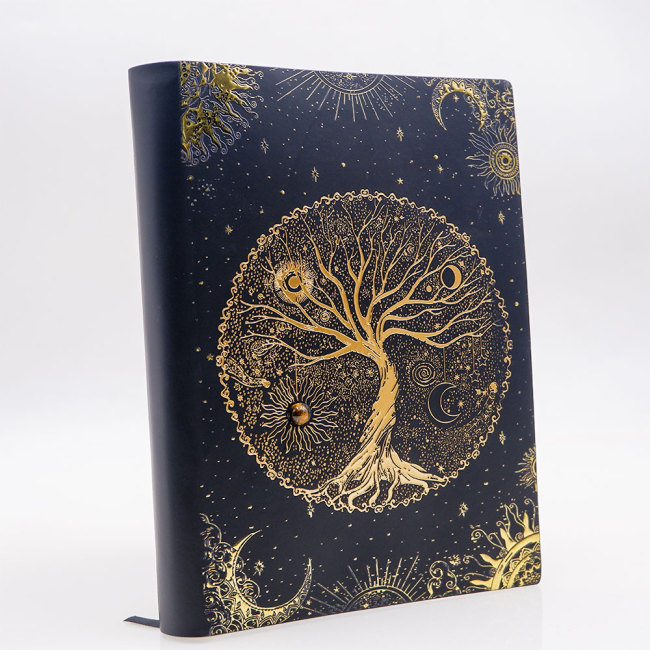 C&H Customized Leather Journal Embossed Crystal Life Tree Notebook for Best Gift