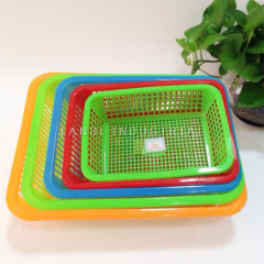Colorful New Design Plastic Fruit and Vegetable Colander Rectangular Basket