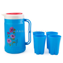 Customized 1.5L Hot Sale PlasticPP Drinking Water Jug Bottle With 4 Cups