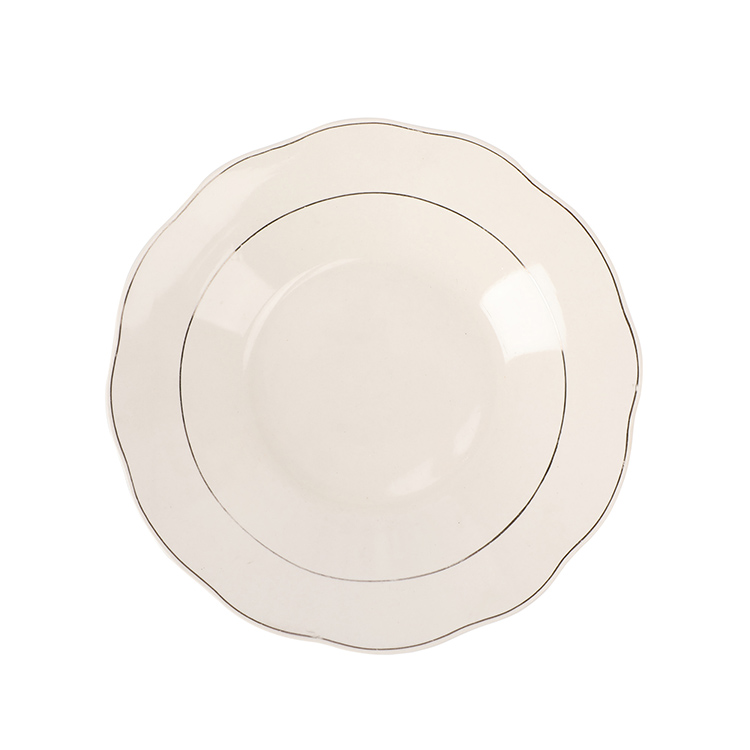 White Color with Two Silver Line