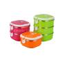2 Layers Thermal Proof 410 Stainless Steel Lunch Box Dinnerware Sets