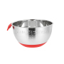 201 Red Handle Stainless Steel Salad Bowl with Scale and Cheese Grater For Adults and Children