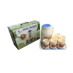 Customized Plastic Water Jug Set With 6 Cups & Plate  Perfect Quality Factory Price
