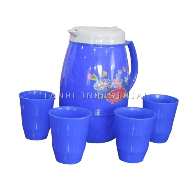 1.5L Plastic Pitcher PP  Water Kettle Sets With 4 Cups  Factory Price
