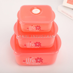 Customized Plastic Container 3 Pcs/Set Lunch Box Storage Food