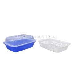 Household Plastic PP Kitchen Vegetable Fruit Basket With Cover