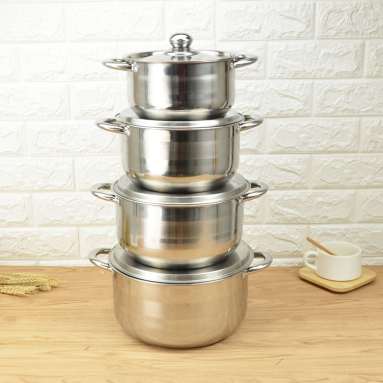 4 Pcs New Design Colorful Stainless Steel Hot Pot Cookware Sets Kitchen Cookware Sets