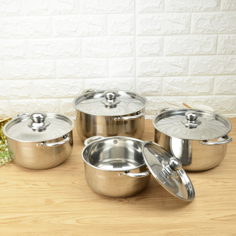 4 Pcs New Design Colorful Stainless Steel Hot Pot Cookware Sets Kitchen Cookware Sets