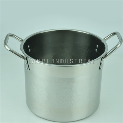4 Pcs Set Stainless Steel Food Warmer Cooking Stock Pot with Embossing Flowers